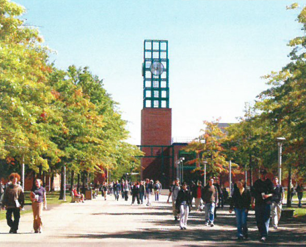 College Campus 1 A college campus with students walking around