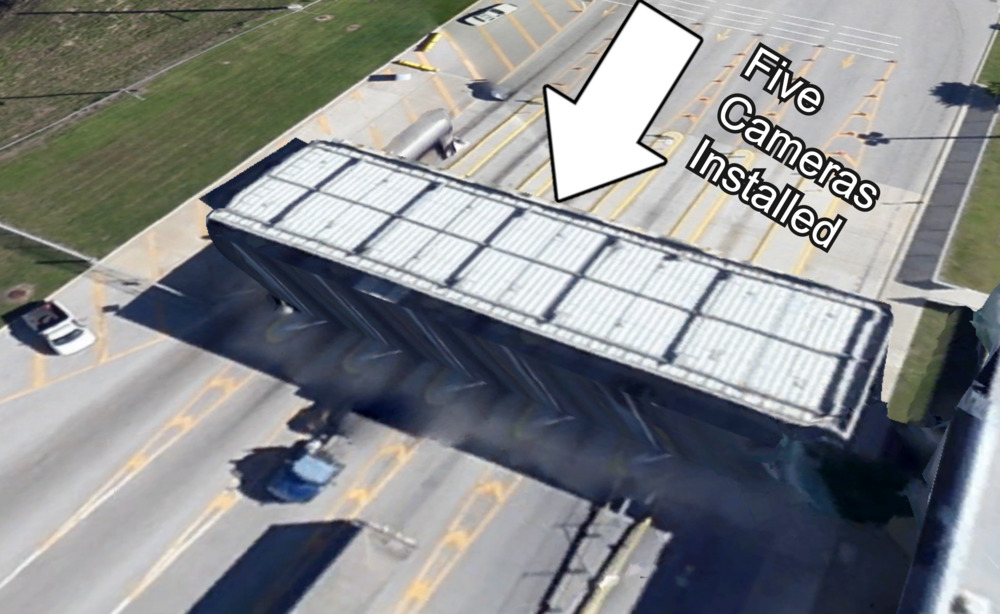 Port Tampa Bay 2 from old CS This image shows the 5 entry lanes at Port Tampa Bay where PlateSmart's ALPR cameras were installed