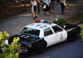 LPR in Law Enforcement: A police car on the street in the US